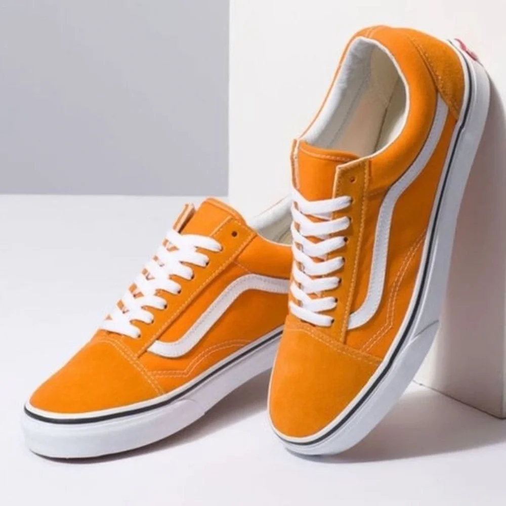RARE Vans Old Skool Skate Shoes Dark Cheddar Suede - Picture 2 of 8